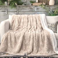 Champagne Ivory Soft Plush Sherpa Blanket