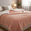 Creamy Peach Sherpa Fleece Blanket