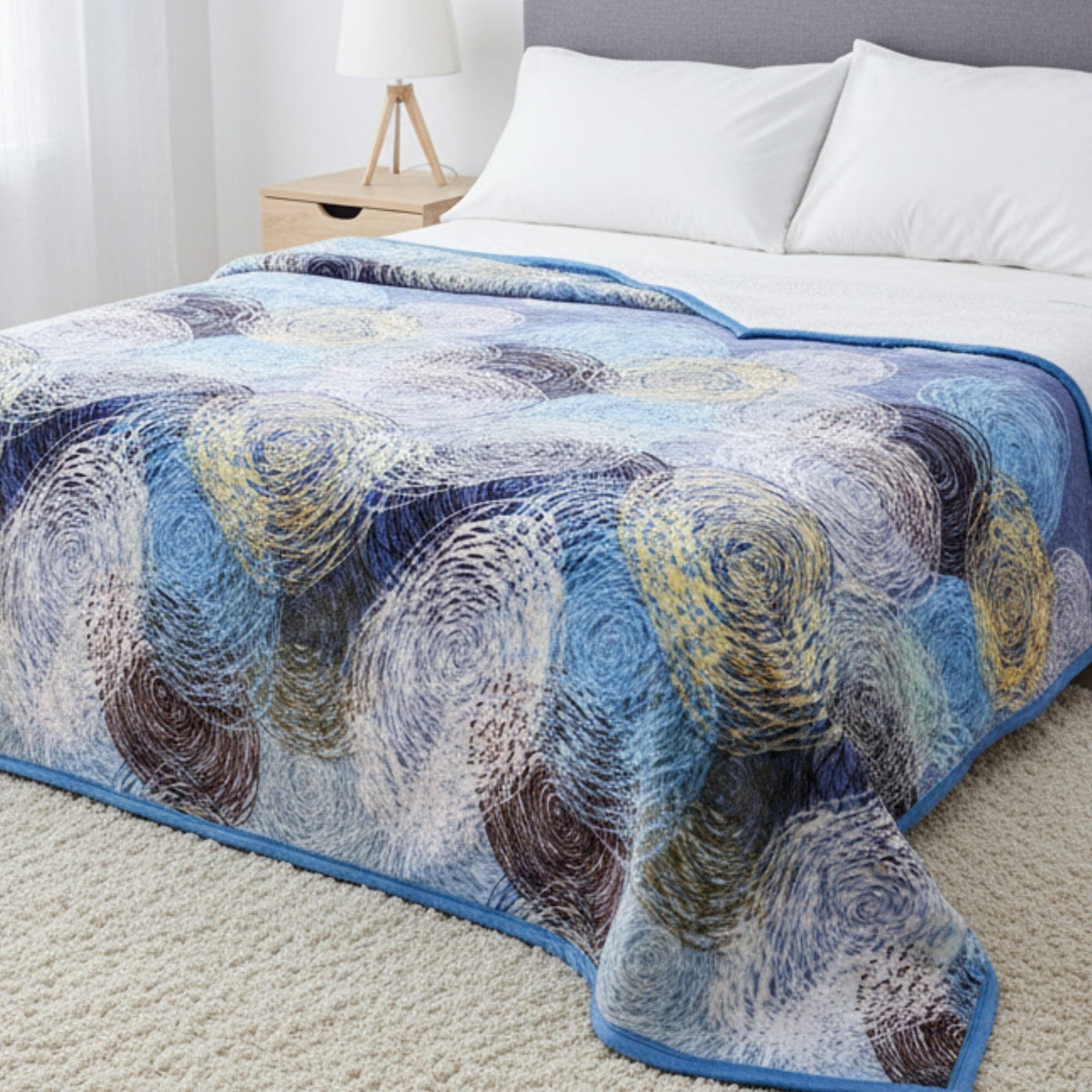 Blue Abstract Soft Plush Fleece Blanket