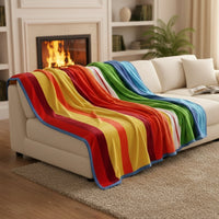 Rainbow Stripes Soft Plush Fleece Blanket