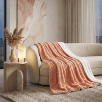 Creamy Peach Sherpa Fleece Blanket