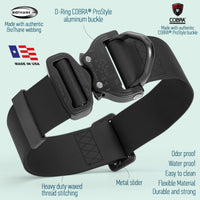 Viper BioThane Tactical Dog Collar with Cobra Buckle, 1.75" Wide