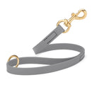 gray SMOOTH BioThane Traffic Lead Leash with a gold colored brass clip that comes in a 20 inch length and 3/4" width