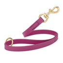 dark pink SMOOTH BioThane Traffic Lead Leash with a gold colored brass clip that comes in a 20 inch length and 3/4" width
