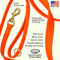 Brass Clip - SMOOTH BioThane Traffic Lead: 20"; 3/4" wide
