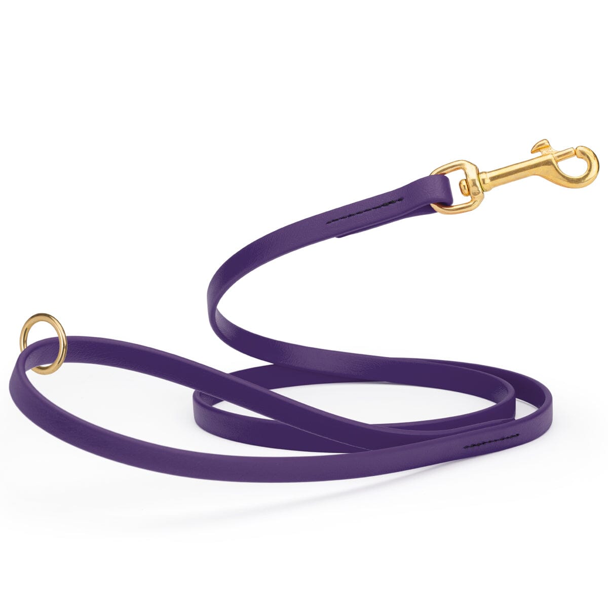 Brass Clip - SMOOTH BioThane Leash: 6ft; 1/2", 5/8", 3/4" wide