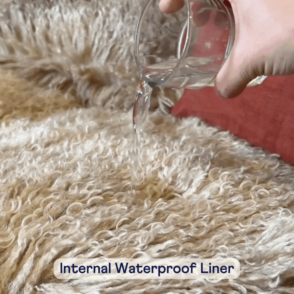 PupRug® Luxe Faux Fur Orthopedic Dog Bed: Plush Sheep Tan