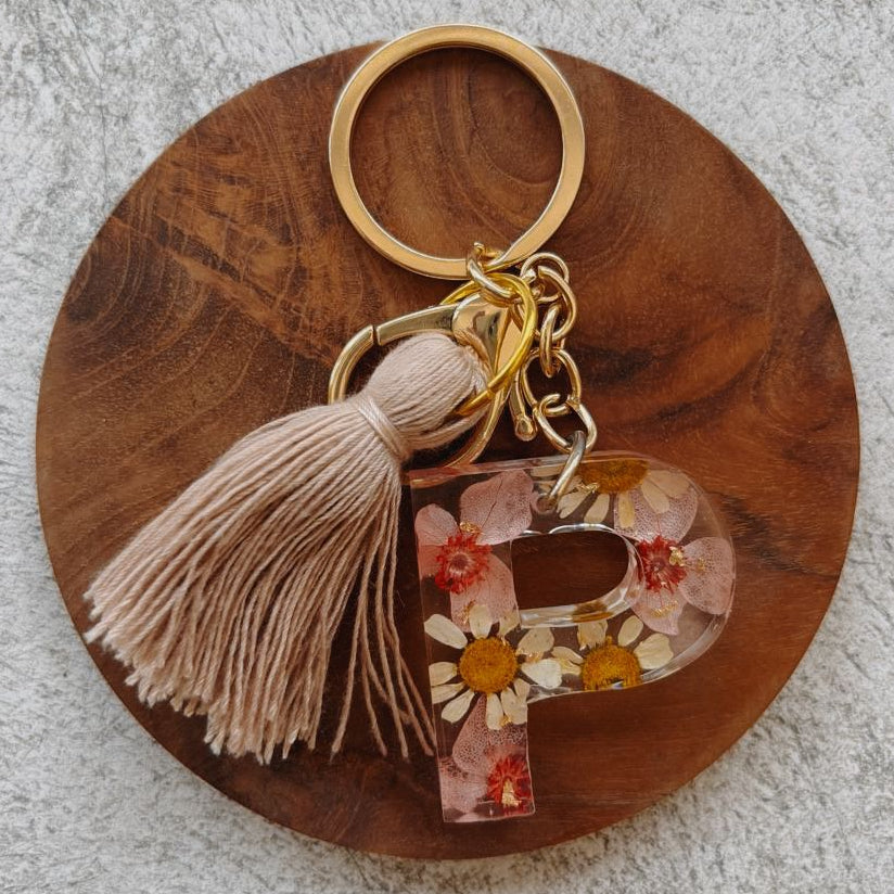 Wildflower Letter Keychain