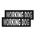 Two 'WORKING DOG' patches on a white background
