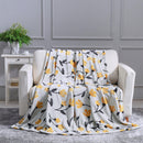 Yellow Fleur Soft Plush Fleece Blanket