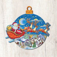 Christmas Eve Santa's Sleigh & Reindeer Door Hanger