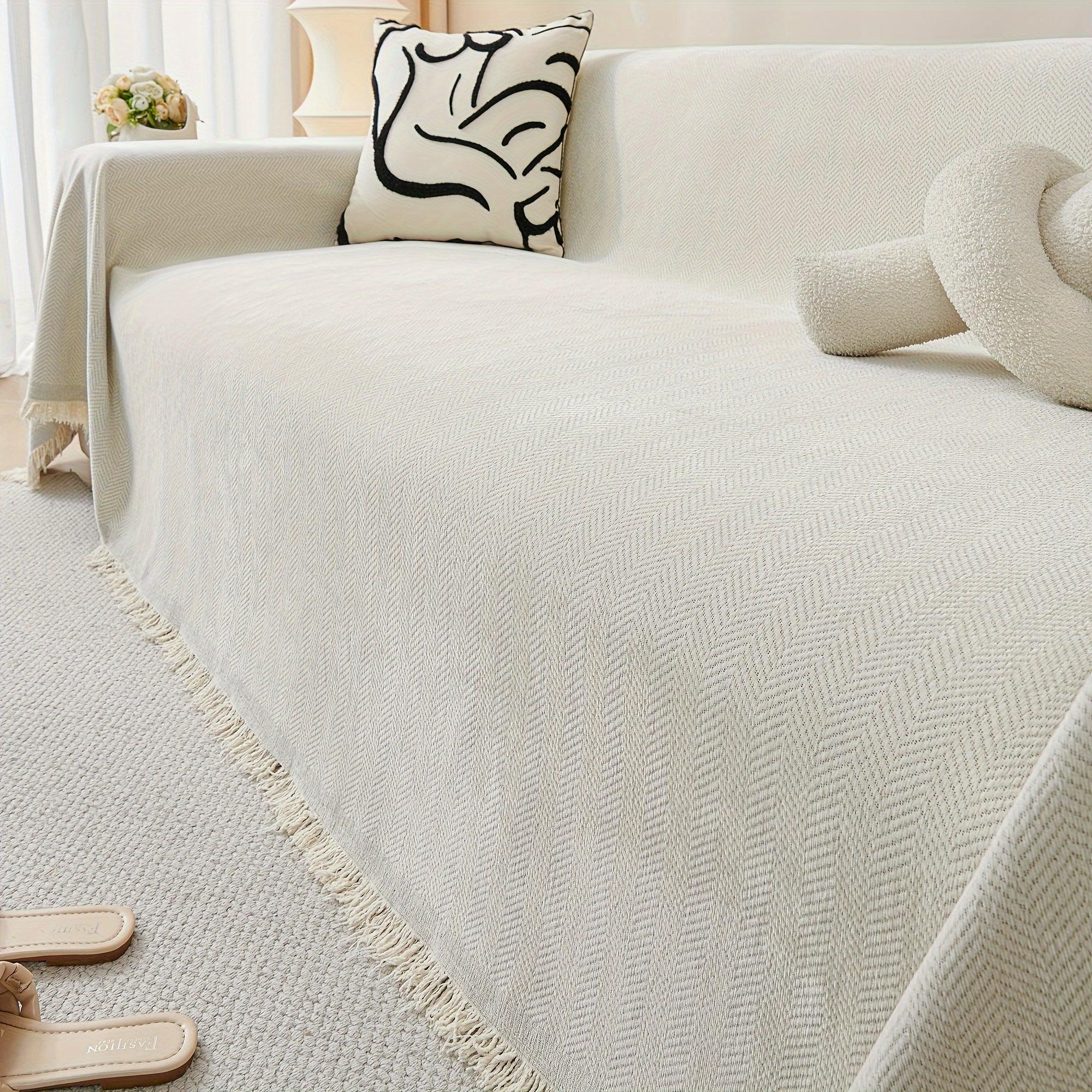 Herringbone pattern-off white / 51*70.8in-180*130cm