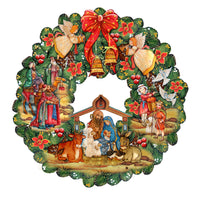 Nativity Christmas Wreath Door Hanger