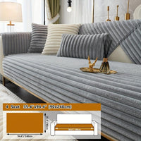 Luxurious Rabbit Fur Sofa Slipcover | Non-Slip Light Grey for dog use