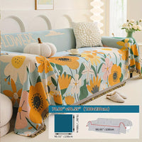 Boho Chic Double-sided Chenille Sofa Cover with Tassels - All-Season