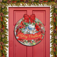 Merry Christmas & Cardinals Welcome Wreath
