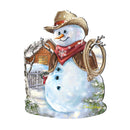 Country Western Snowman Winter Door Hanger