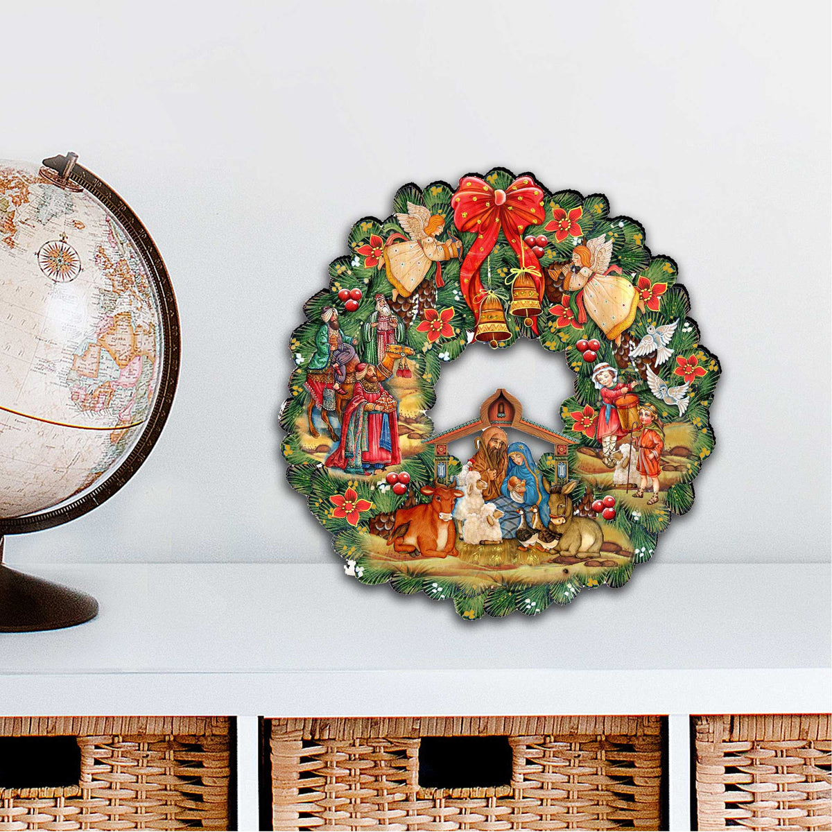 Nativity Christmas Wreath Door Hanger