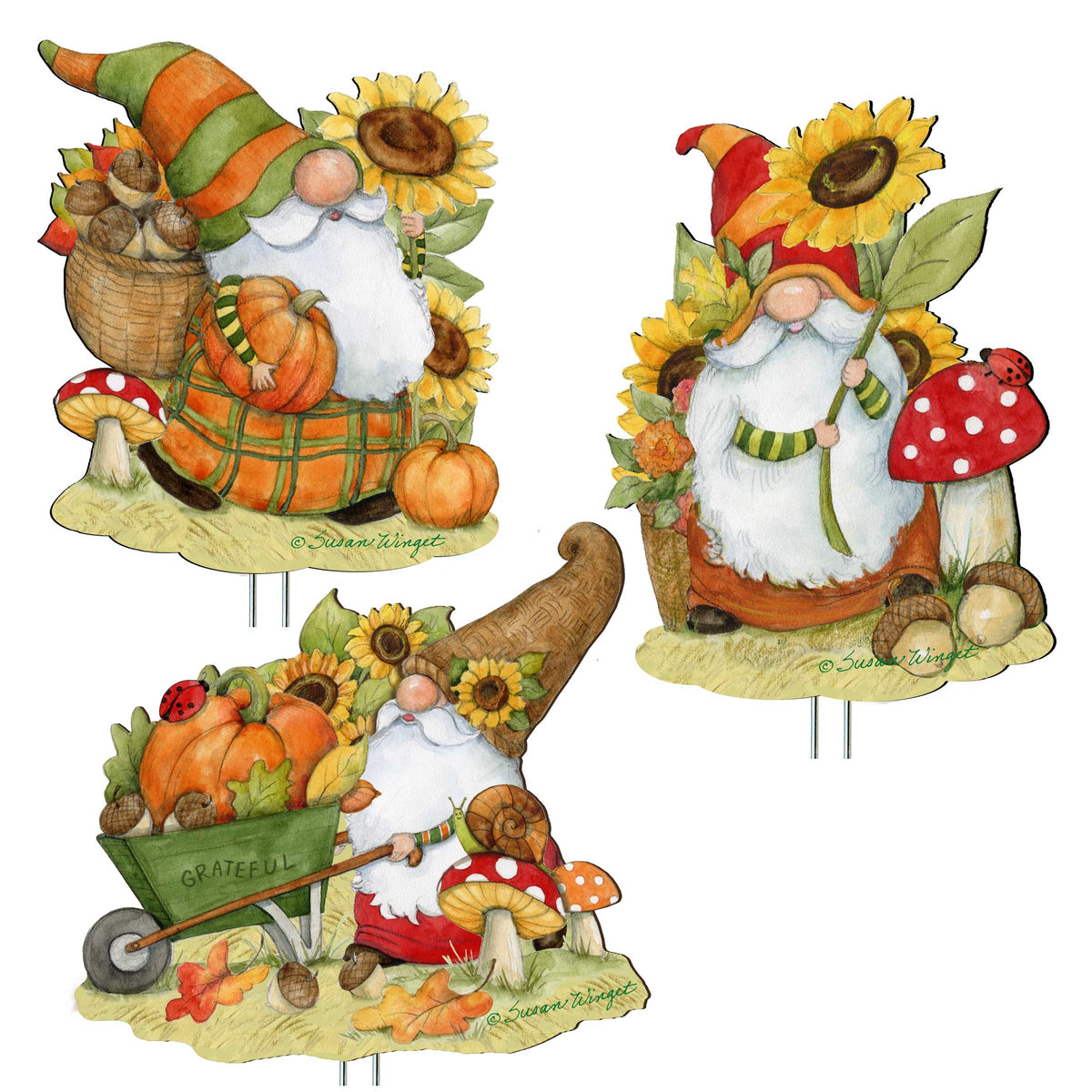 Fall Gnome Outdoor Garden Decor Set of 3