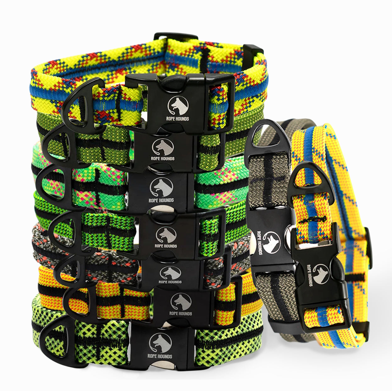Adventure Dog Collar - Greens/Yellows
