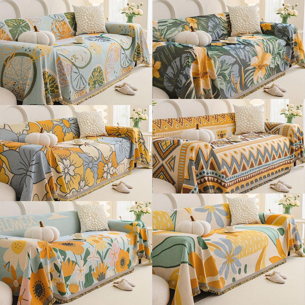 Boho Chic Chenille Sofa Throw Covers - 6 Designs