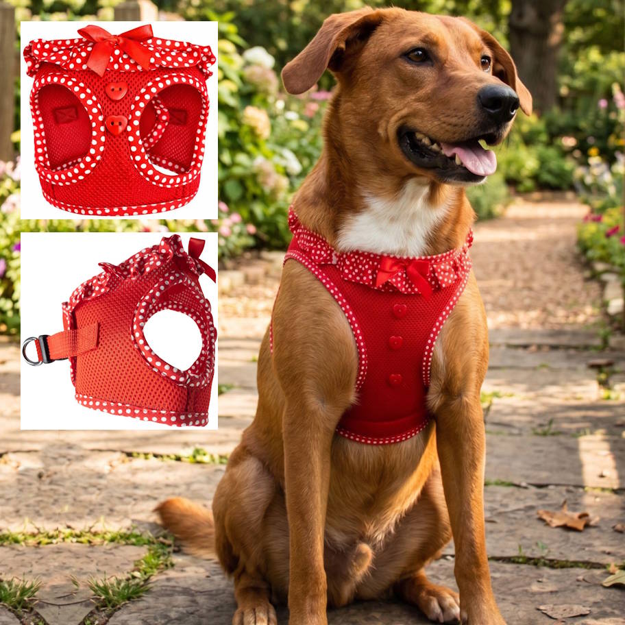 Choke-Free Dog Harness: Polka Dots - American River