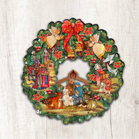 Nativity Christmas Wreath Door Hanger