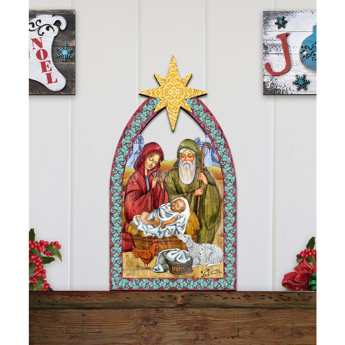 Illustrated Nativity Door Hanger