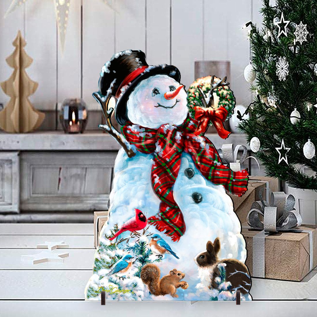 Old-Fashioned Snowman Christmas Lawn Art