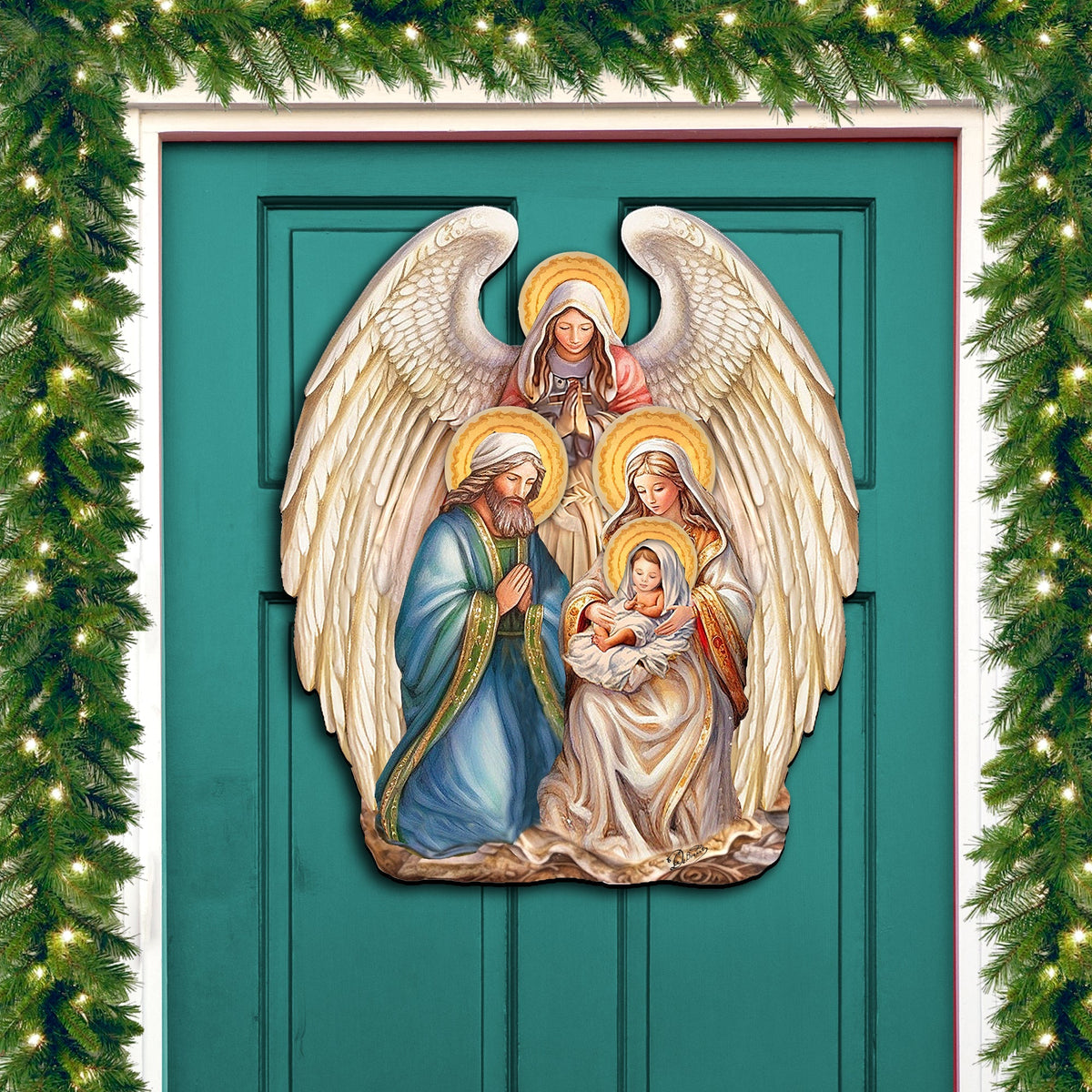 Nativity with Angel Holiday Door Decor