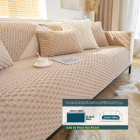 Plush Nordic Sofa Slipcover | non slip couch cover for dogs