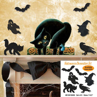 Black Cat Halloween Wood Door Art