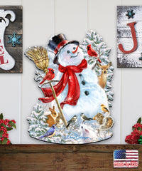 Vintage Snowman & Friends Porch Sign
