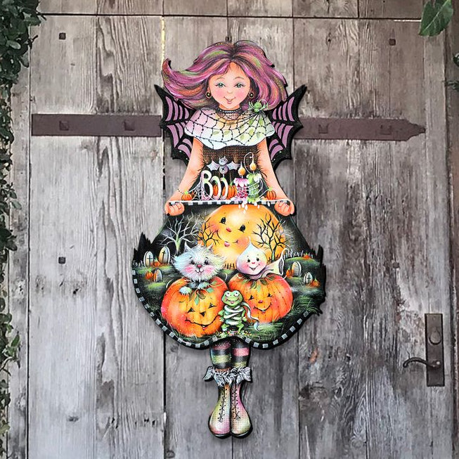 Halloween fairy wood sign door decor