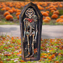 Skeleton Coffin Freestanding Wood Yard Decor
