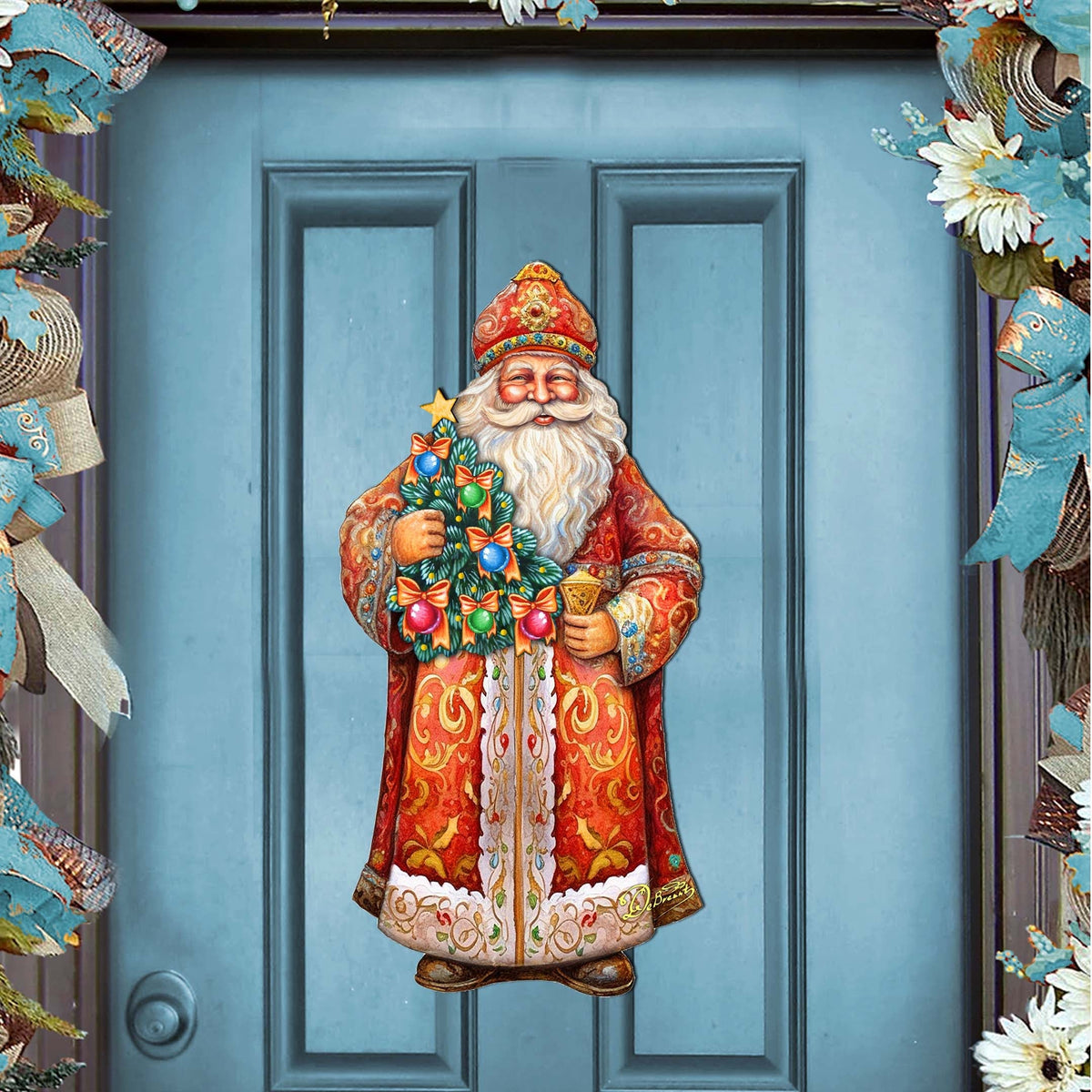 Saint Nicholas & Christmas Tree Door Hanger Art