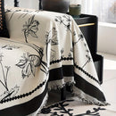 Soft & Cozy Chenille Reversible Sofa Cover - Black and White Couch
