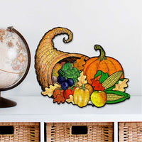Thanksgiving Cornucopia Wooden Door Art