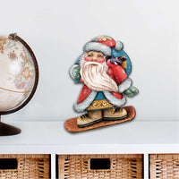 Cool Snowboarding Santa Door Hanger