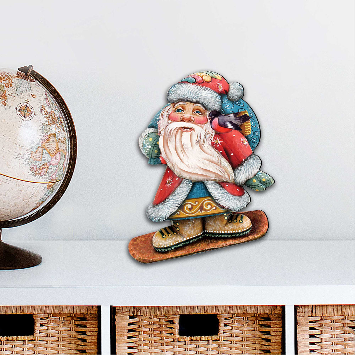 Cool Snowboarding Santa Door Hanger