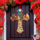 Christian Cross w/Nativity Door Hanger