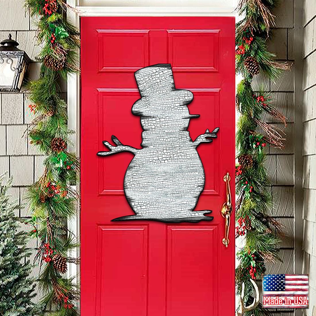 Rustic Snowman Door Decor