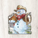 Country Western Snowman Winter Door Hanger