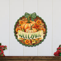Welcome Fall Wooden Front Door Sign
