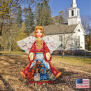 Little Girl Angel & Nativity Scene Outdoor Art