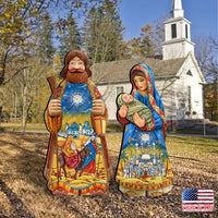 Baby Jesus, Mary & Joseph in Bethlehem 2 Piece Set