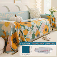 Boho Chic Double-sided Chenille Sofa Cover with Tassels - All-Season