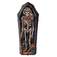 Skeleton Coffin Freestanding Wood Yard Decor