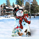 Old-Fashioned Snowman Christmas Lawn Art