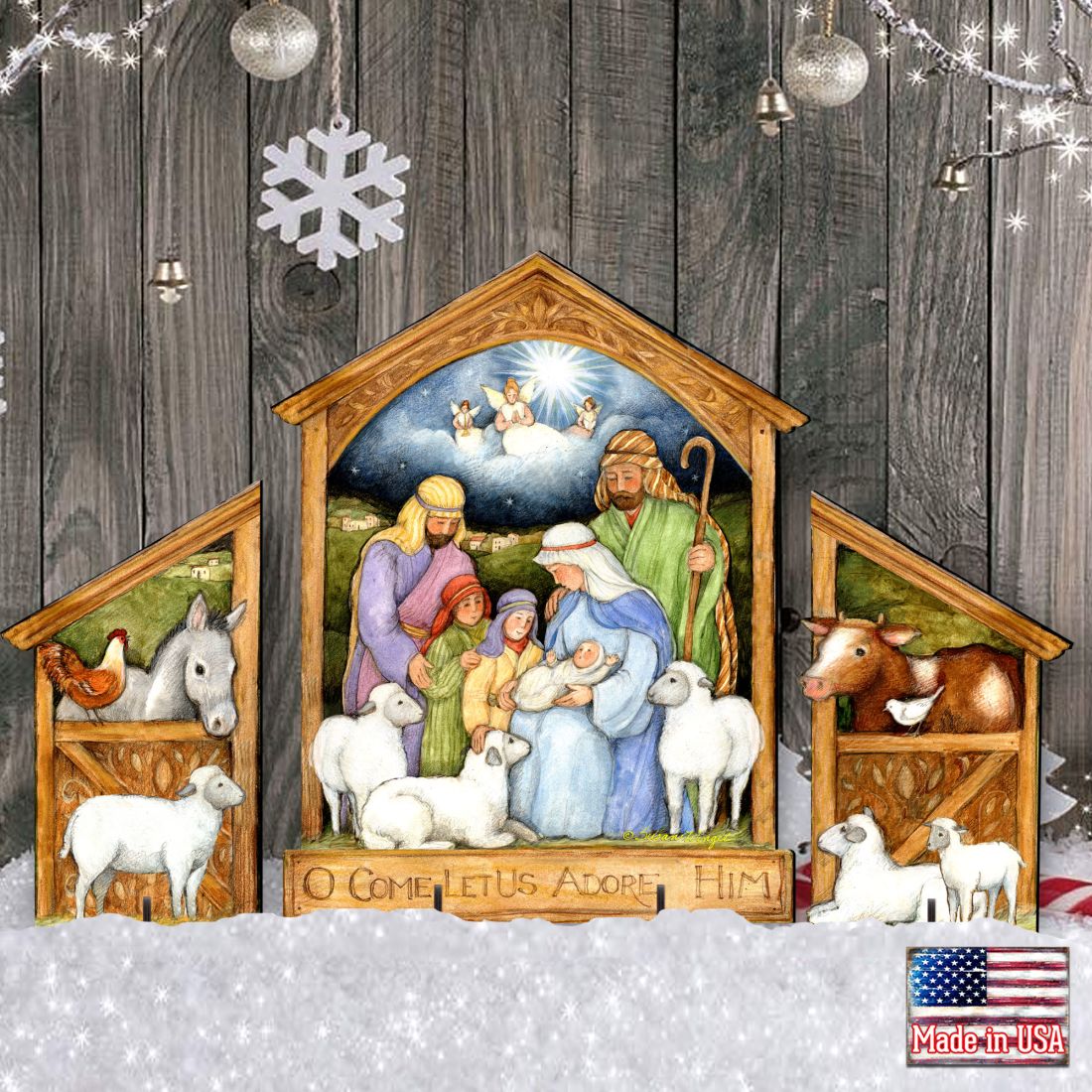 O Come Let Us Adore Him Nativity Scene Lawn Art